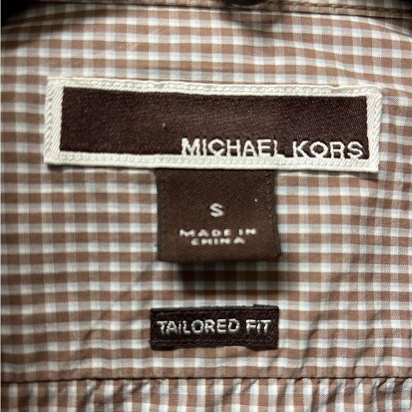 Michael Kors Brown and White Checkered Shirt - Picture 3 of 7